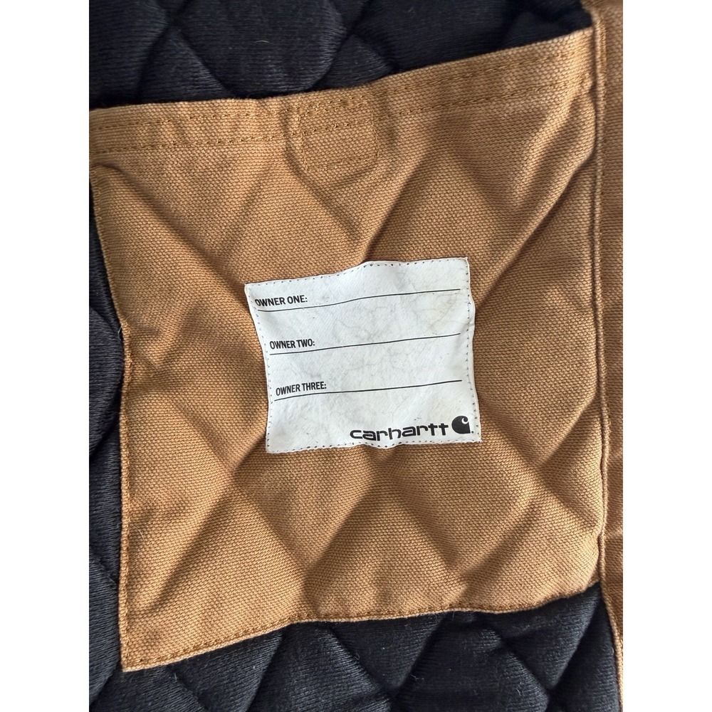 Carhartt Jacket Youth Medium 10-12 Canvas Hood Quilted Insulated Brown OJ8545-B - Picture 7 of 7